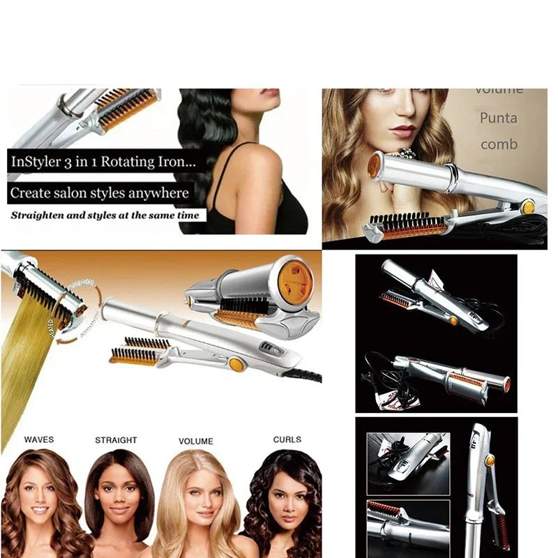 Automatic Rotating Hair Curler Wand Styler, Auto Curling Iron with EU/UK/US Plug Options
