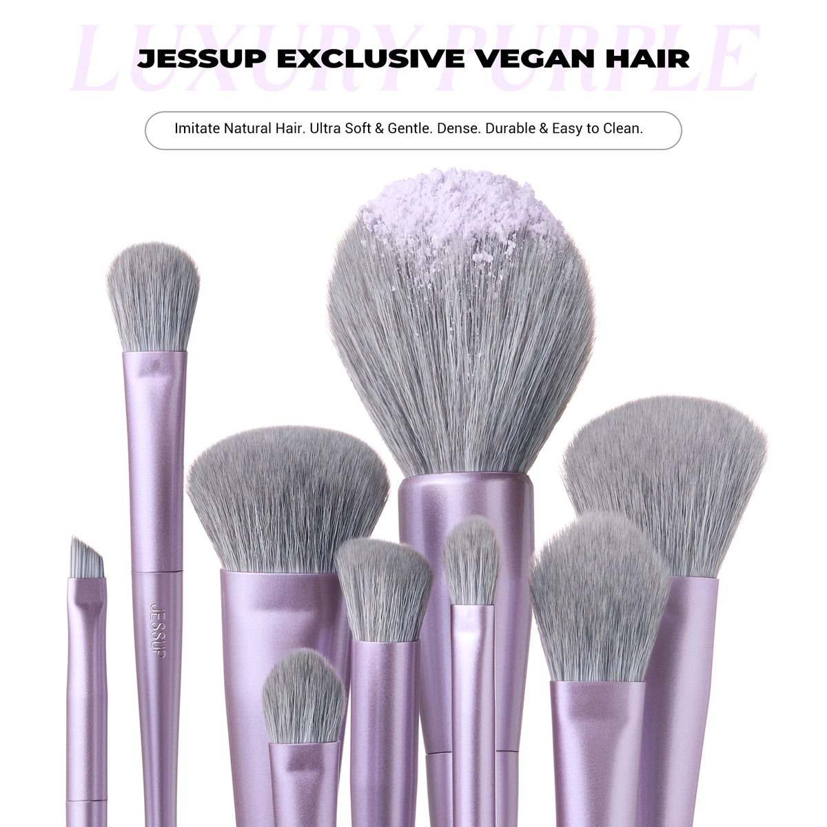Jessup Makeup Brushes Set 4/6/7/10/14/15pcs Foundation MakeUp Brush,Face Eyeshadow Blending Highlighting Concealer,Luxury Purple