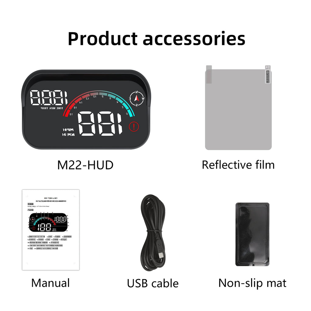 AD M22 GPS HUD For All Cars Head Up Display Universal Digital GPS Speedometer LCD Projection On Glass Windshield Projector Speed