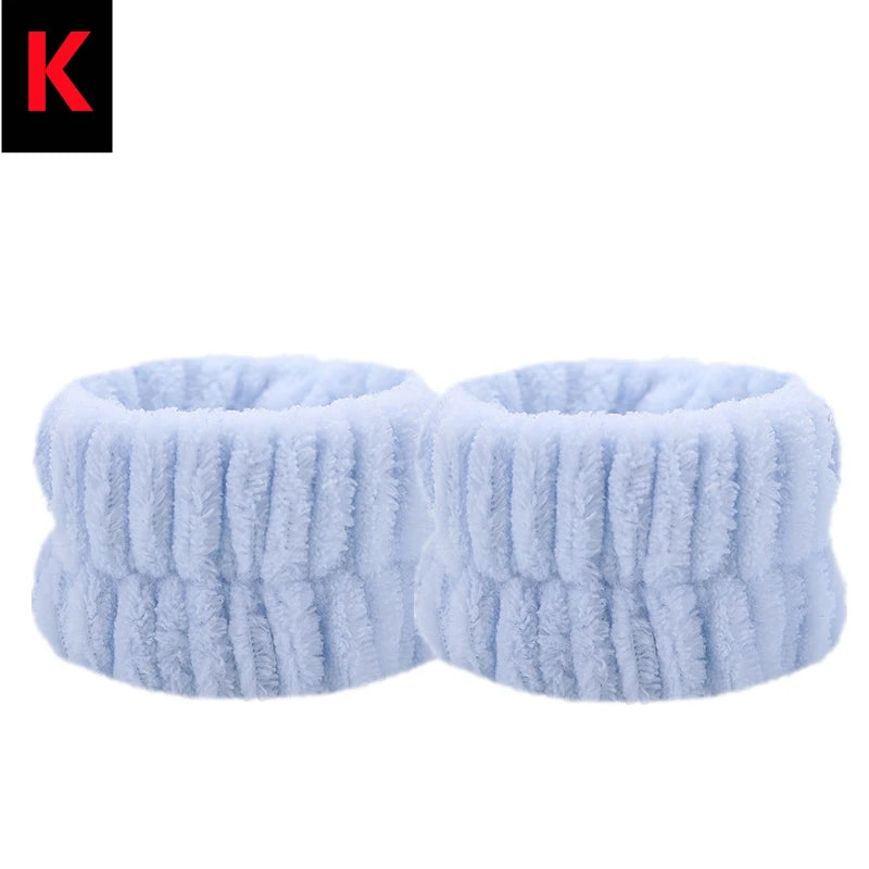 4/2PCS Wrist Washband Microfiber Wrist Wash Towel Band Wristband Scrunchies Wash Face Absorbent Wrist Sweatband Women Headband