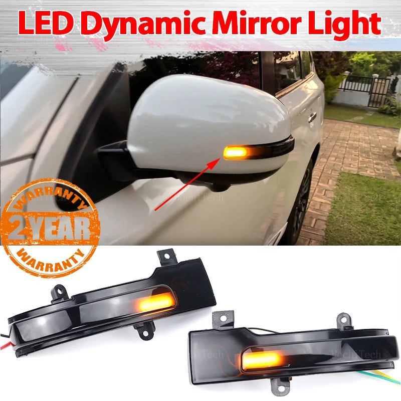 2PCS LED Dynamic Turn Signal Light Mirror Indicator Blinker Lamp for Mitsubishi Outlander GF GG ZJ ZK ZL 2013-20, Lancer 2016