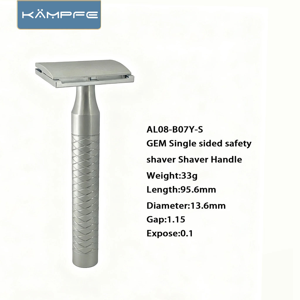 KAMPFE Aluminum CNC Machining  Handle Light Weight 1 Single-edged Blade  Mens Shaving Safety Razor  shaver