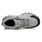 Men's Hiking Shoes Low Top Leather Trail Sneakers Anti-Slip, Black or Beige, EU 37-49