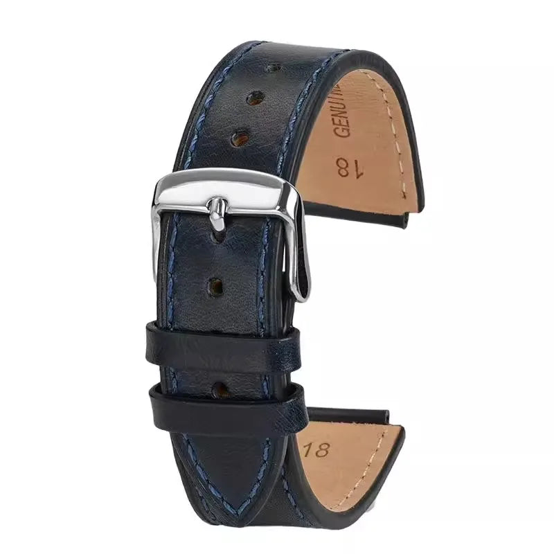 Retro Genuine Leather Watchband For Casio AE1200 AE1300 A158W/A168 W-216H Vintage Watch Strap convex mouth Men's Bracelet 18MM