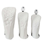 Golf Headcover Golf Wood Cover PU Leather Golf Club Covers For Driver Fairway Hybrid Waterproof Protector Set Golf Accessories