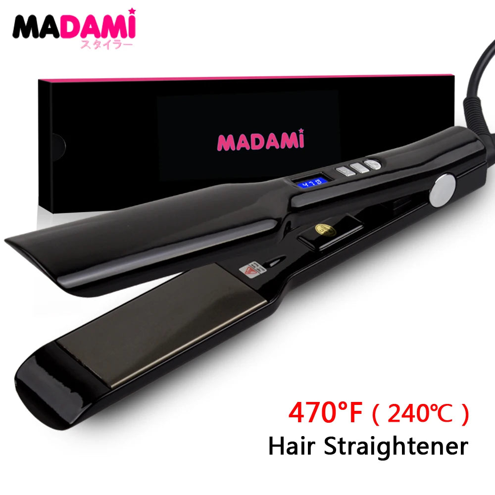 Hair Straightener Titanium Plate Straightening Iron Keratin Treatment Flat Irons 470℉ MCH Fast Heating High Temperature Styler