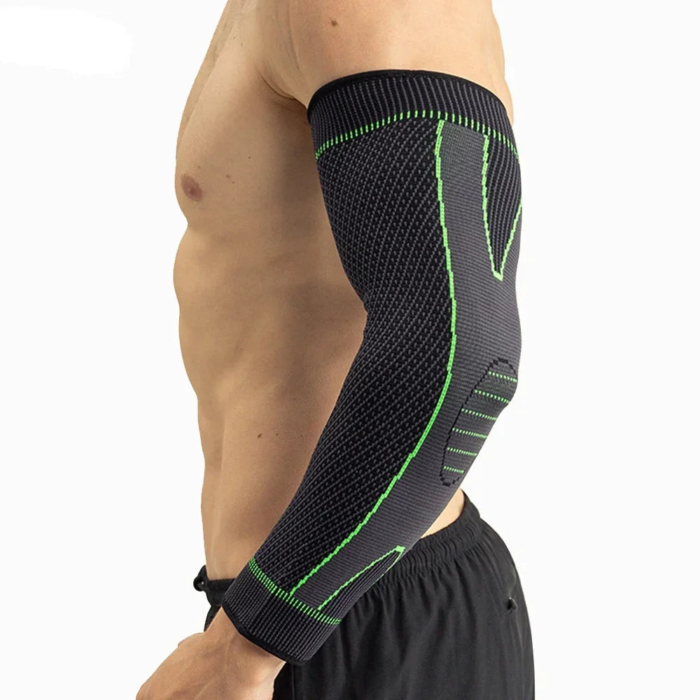 1PCS Sports Arm Compression Sleeve Anti-Slip Elbow Support Men Women Cycling Basketball Football Volleyball Baseball Tennis Golf