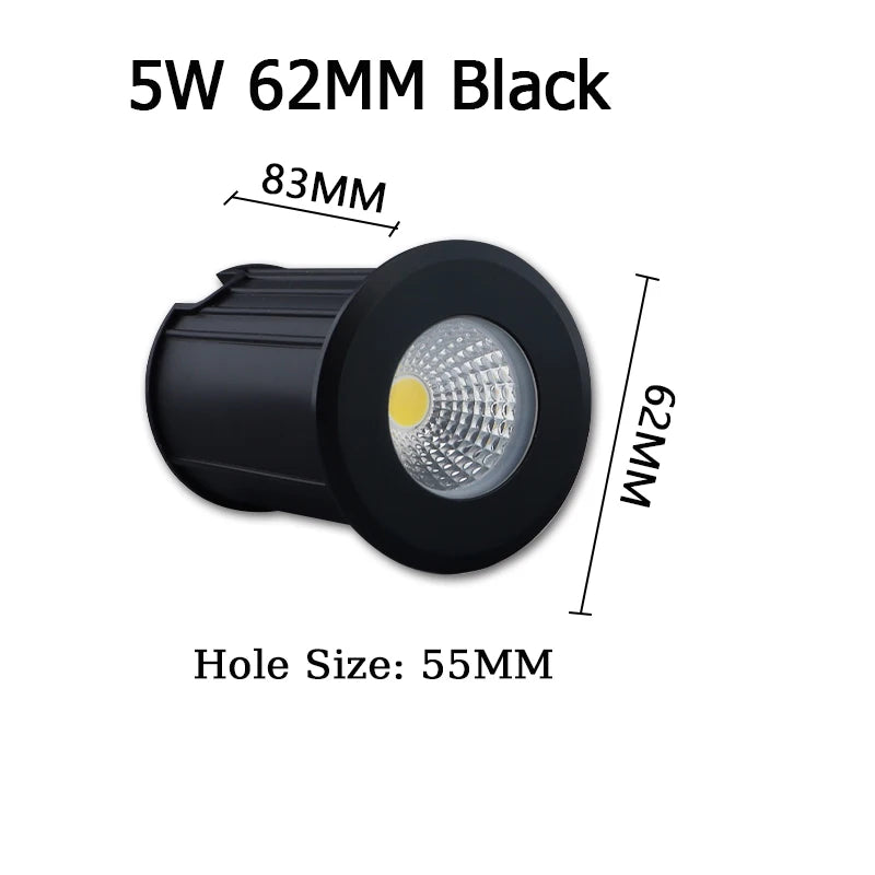 10PCS/lot IP67 Outdoor Lighting 1W3W5W for Garden Yard Step Stairs Floor Deck Recessed Inground Lamps LED Underground Spotlight