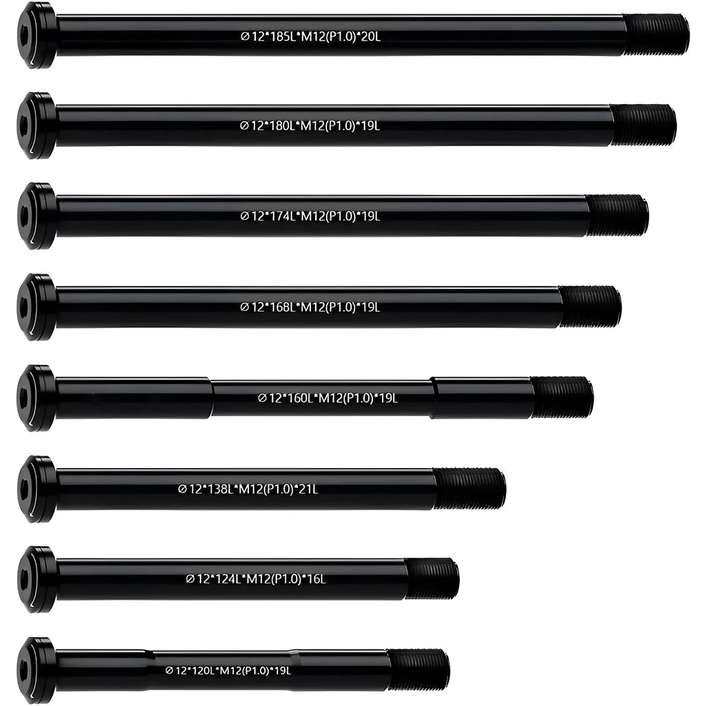 Tropicycle MTB Road Bike Thru Axle Front Fork Shaft Skewers M12x1.0 M12x1.5 12x142/162/174 12x100/110mm Aluminum alloy Bike Axle