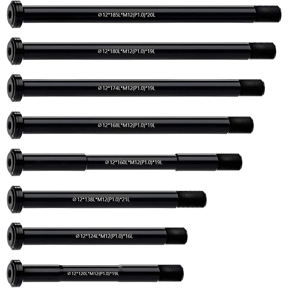 Tropicycle MTB Road Bike Thru Axle Front Fork Shaft Skewers M12x1.0 M12x1.5 12x142/162/174 12x100/110mm Aluminum alloy Bike Axle