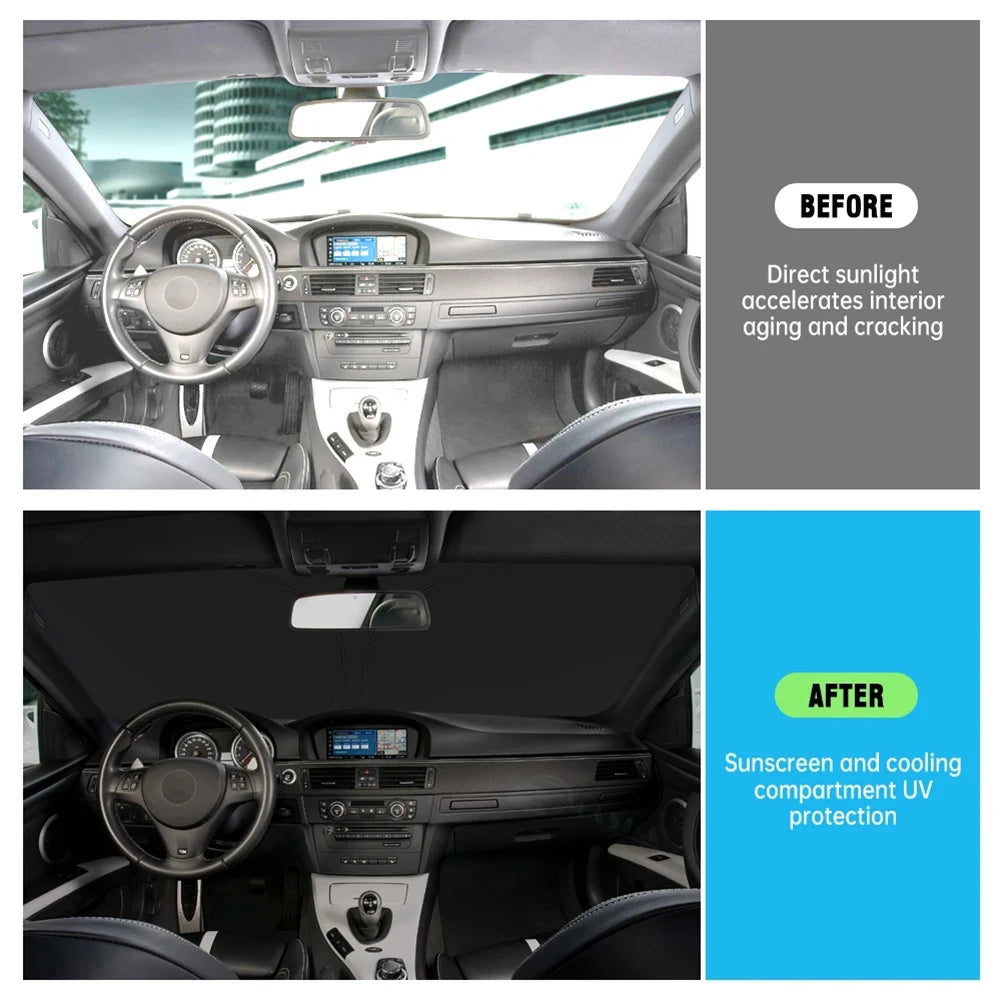 Windshield Sun Shade for Ford Fiesta 2008-2023 Foldable UV Blocker Silver 1pc
