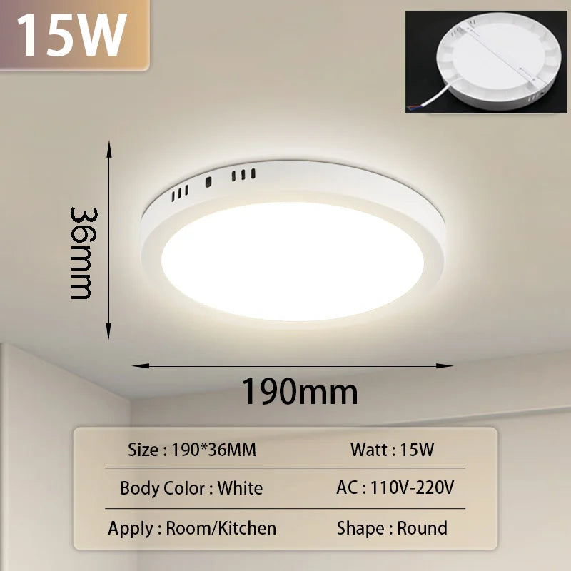 Round White 15W / 2PCS / Cold White