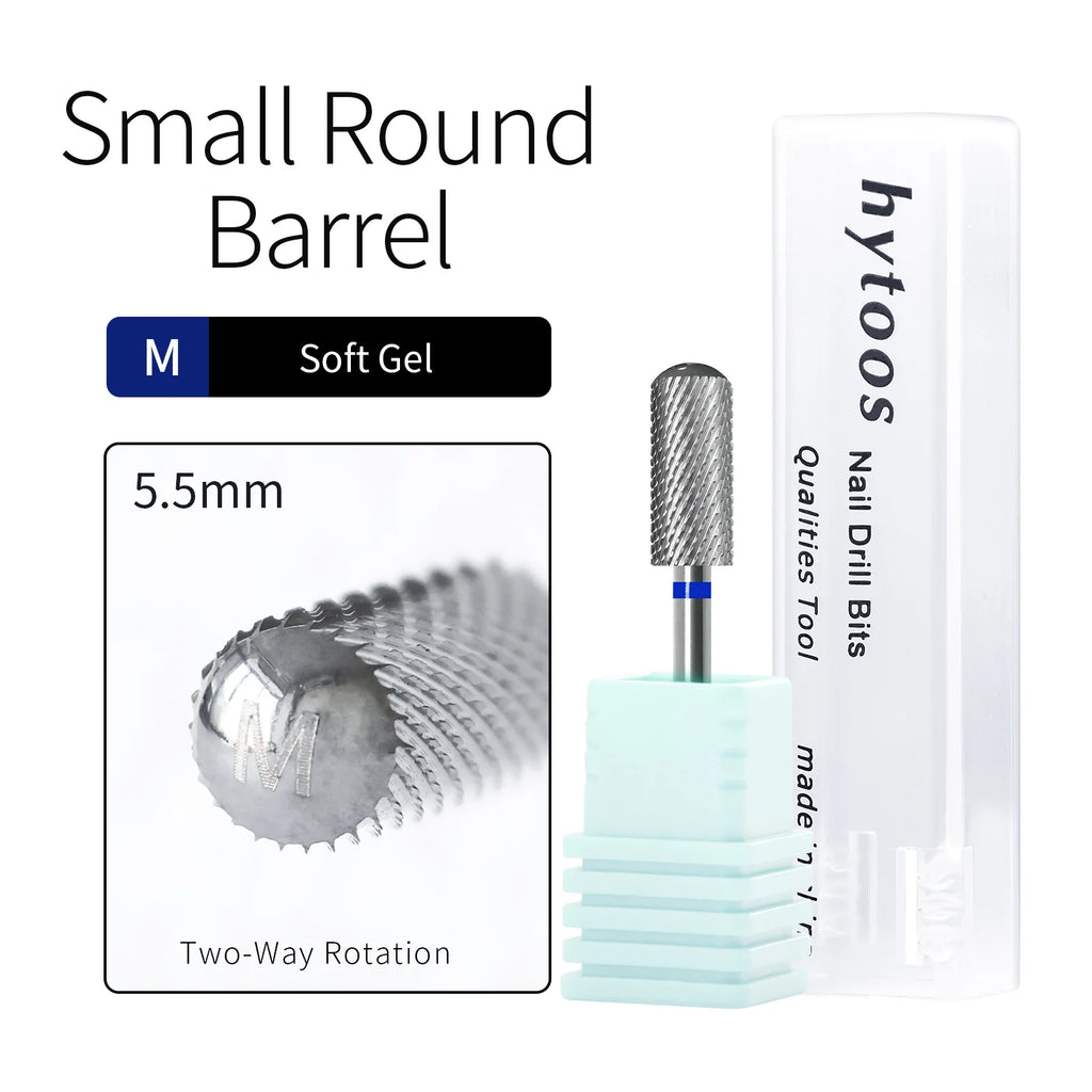 HYTOOS 5.35mm Safety Barrel Nail Drill Bit – Pro Gel Polish Removal Bit for Electric Nail Files Fast & Safe Acrylic & Poly Gel
