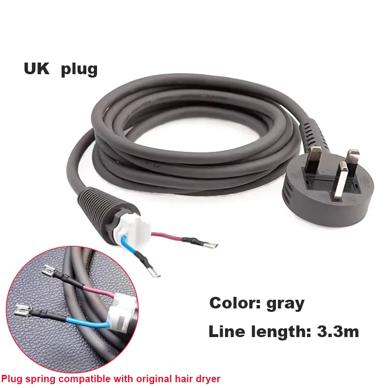 compatible supersonic hair dryer HD01/HD02/HD03/HD08 Power Line British/EU 220V substitute repair break upgrade accessories