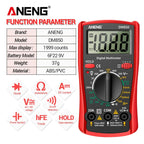 ANENG DM850 Digital Multimeter AC/DC Professional 1999 Votage Tester Ohm Automatic Counts Auto Current Ammeter Detector Tool