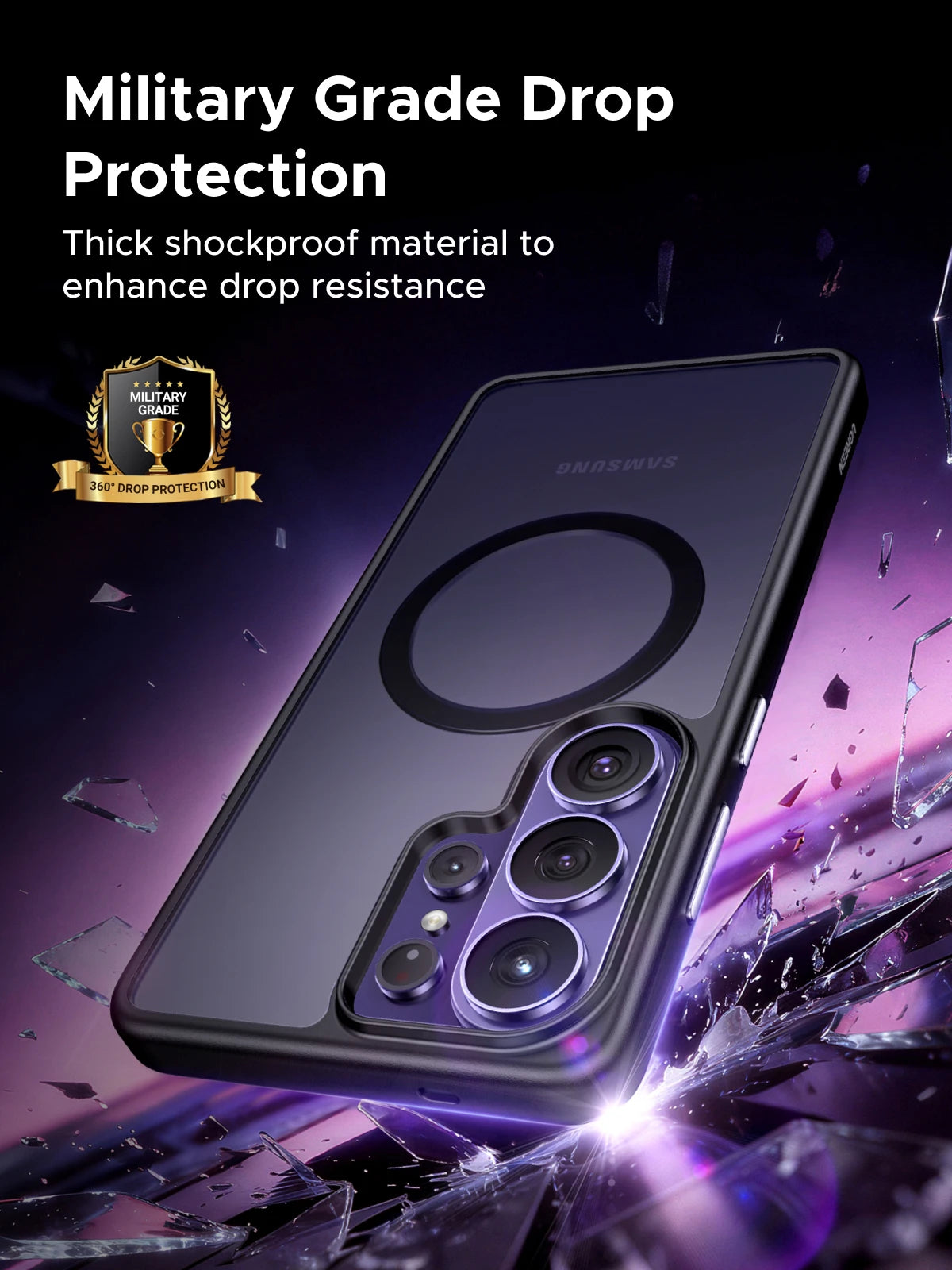 UGREEN For Samsung Galaxy S26 Ultra 2026 Magnetic Case Clear Hard Back Cover Cases for Samsung SamsungGalaxyS26 2026 Black TPU