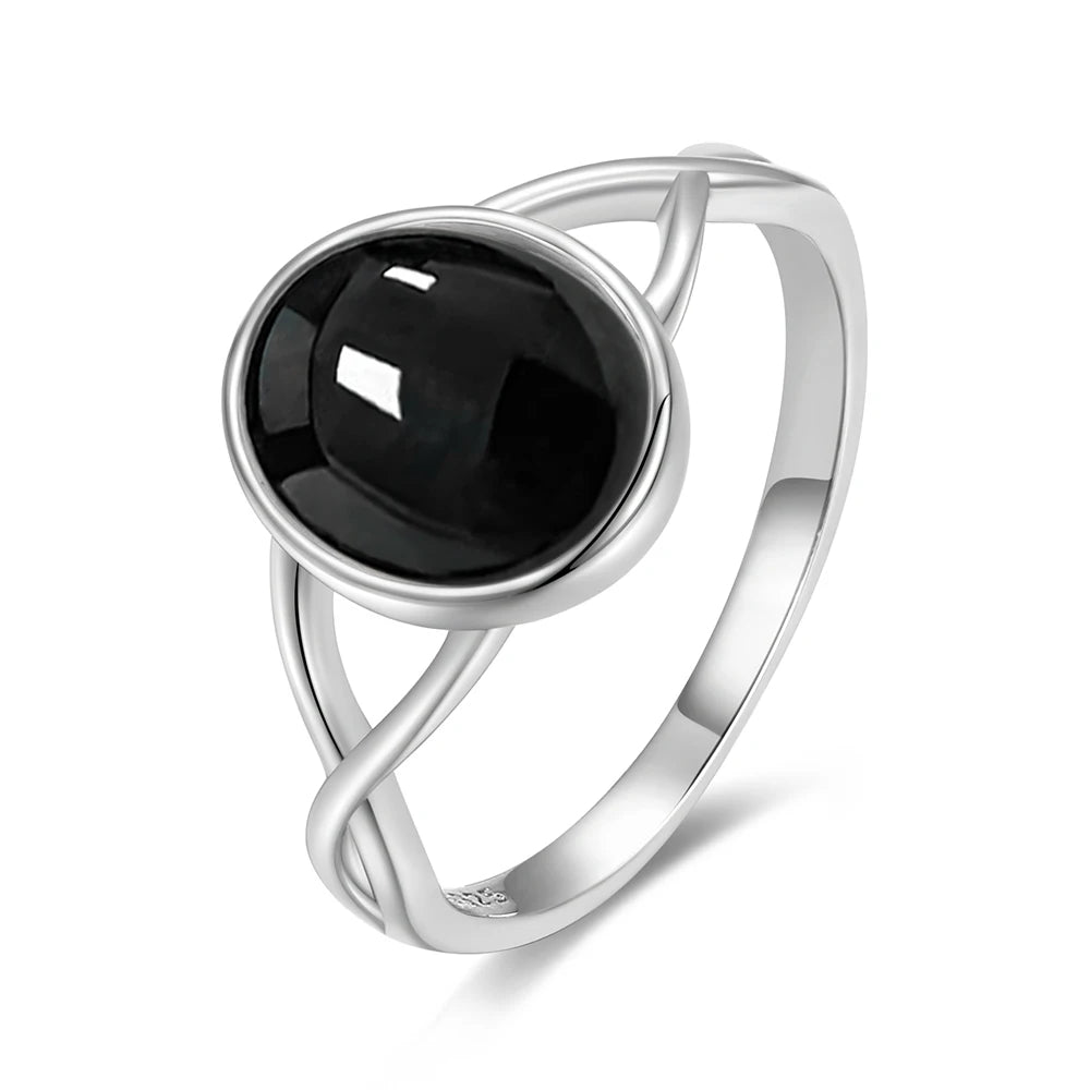 925 Sterling Silver Natural Stone Rings With Amethyst Simple Purple Oval Ring 8*10mm Fine Jewelry Friends Gifts for Women