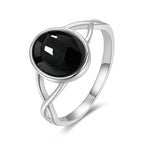 925 Sterling Silver Natural Stone Rings With Amethyst Simple Purple Oval Ring 8*10mm Fine Jewelry Friends Gifts for Women