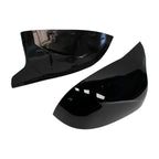 BMW X3 X4 X5 X6 Side Mirror Cover Caps Bright Black Carbon Fiber Style 2014-2018