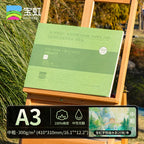 20 Sheets Baohong 300g Watercolor Sketchbook 100% Cotton Natural White Large 14.9x5.1 inch Landscape Water Color Paper Block