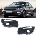 For Citroen Elysee C-Elysee 2017 2018 2019 High Configuration Front Bumper Fog Light Frame Cover Trims Grille Car Accessories