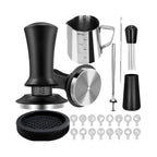 4/7Pcs Coffee Utensil Stainless Steel Powder Press Hammer Loose Powder Needle Powder Ring Practical Professional Coffee Tools