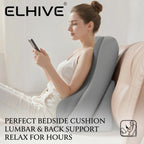 Adjustable Bed Wedge Pillow Memory Foam Backrest, 2-Piece Split Non-Slip Base, Light Yellow