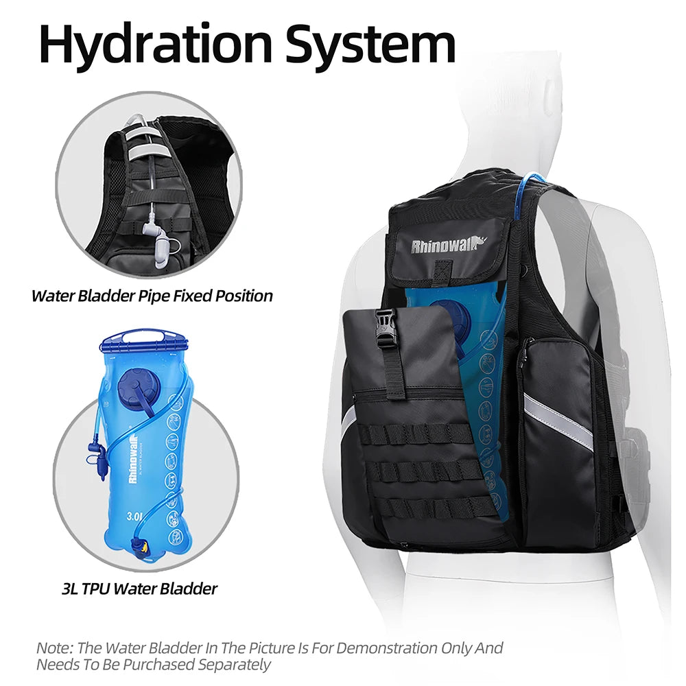 Rhinowalk Motorcycle Backpack Vest Universal Cycling Riding Outdoor Portable Traveling Sporting Pack With Helmet Net