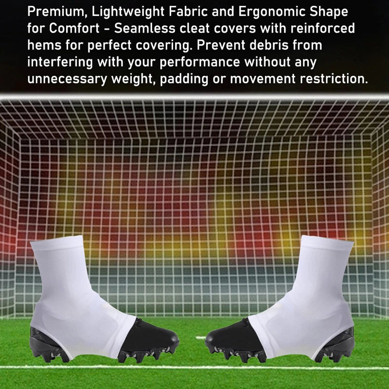 Football cleat covers spats 1 pair slip resistant high elastic foot covers solid color
