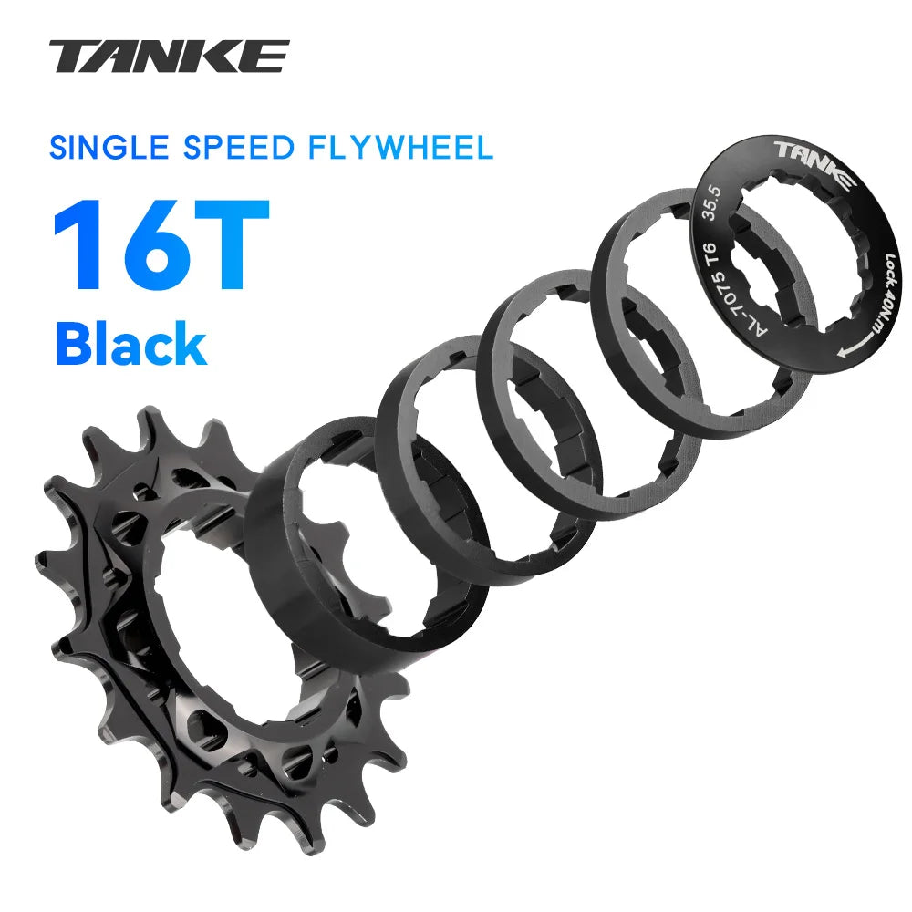 TANKE Single Speed Flywheel Conversion Kit HG Cassette Cog 7075 Aluminum 15T-18T