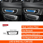 For Renault Fluence Megane 3 RS 2009-2017 Real Carbon Fiber Stickers Central Radio AC/CD Shift Door Panel Car Trim Accessories