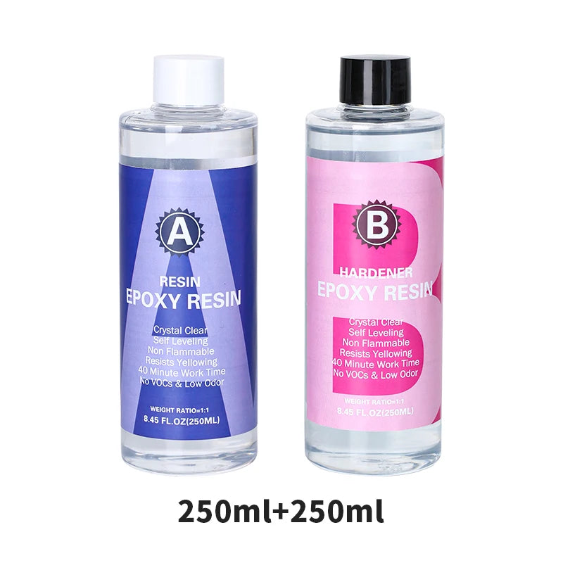 Clear Epoxy Resin Kit 1:1 High Gloss Bubble Free for Casting & Coating, 50-500ml