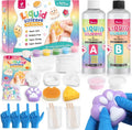 Taba Squishy Kit - 18OZ Rubber Squishy Kit with Guided, Bubble Free and Faster Fully Cures - FuFu Squishy Kit with Mold, Flockin