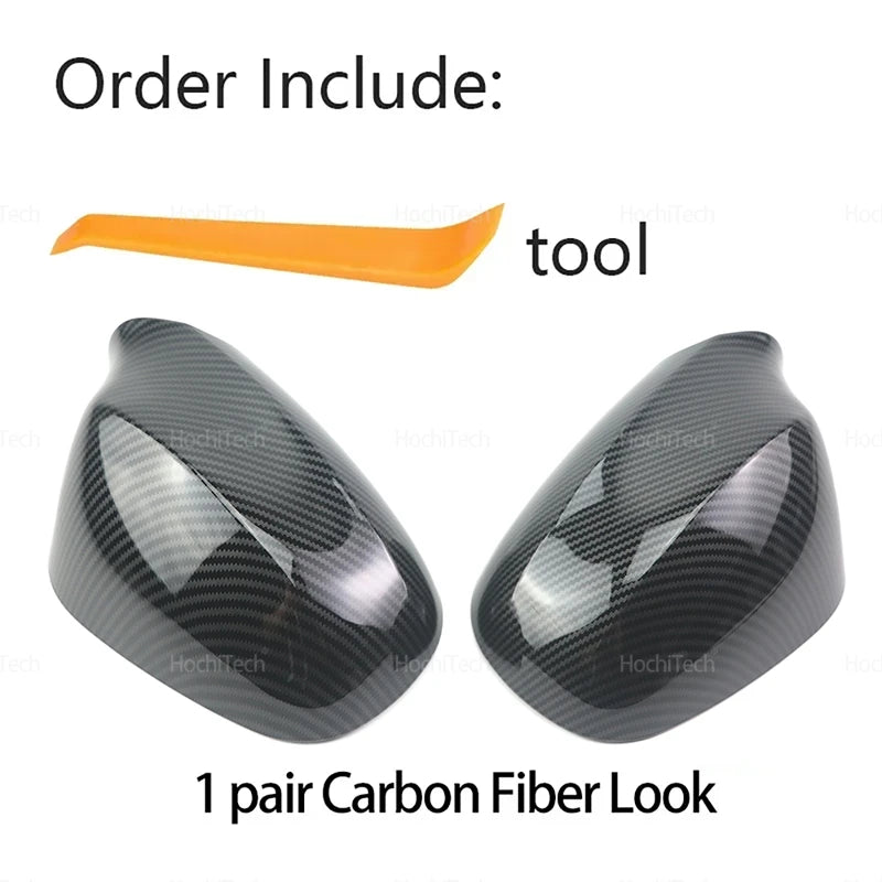 For BMW 1er 3er E87 E88 E81 E82 E90 E91 E92 E93 LCI  Carbon Fiber Pattern Black Side Wing Rearview Mirror Cover Cap Accessories