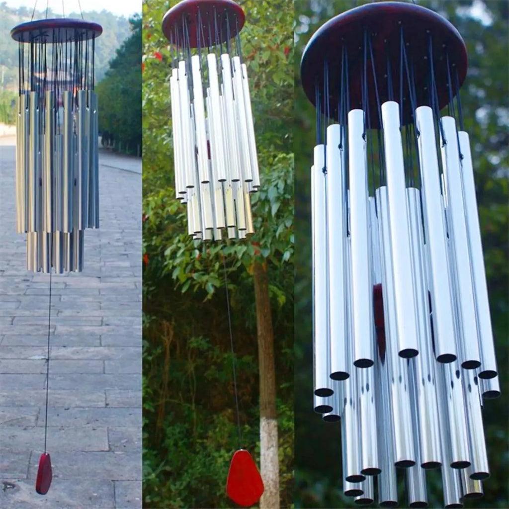 27 Tubes Handmade Wind Chimes Outdoor - Concert Pitch Tuned for Deep Soothing Sounds, Hummingbird Design Large Wind Bell for Gar