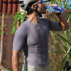 YKYWBIKE Men's Cycling Jersey Short Sleeve Quick-Dry Breathable Road/MTB Shirt, Black