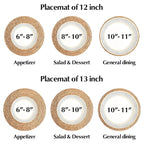 4/8/12pcs Round Woven Placemats Set Boho Rattan Placemat Natural Placemats 12Inch Farmhouse Weave Straw Braided Table Dinner Mat