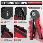 Ferrule Crimping Tool Kit Hexagonal Wire Ferrule Crimper Plier 0.08-16mm²/AWG28-5 for Tubular Wire Ferrules Terminals Connectors