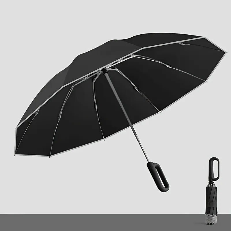 10-rib automatic folding umbrella, extra large windproof reinforced canopy, 1pc