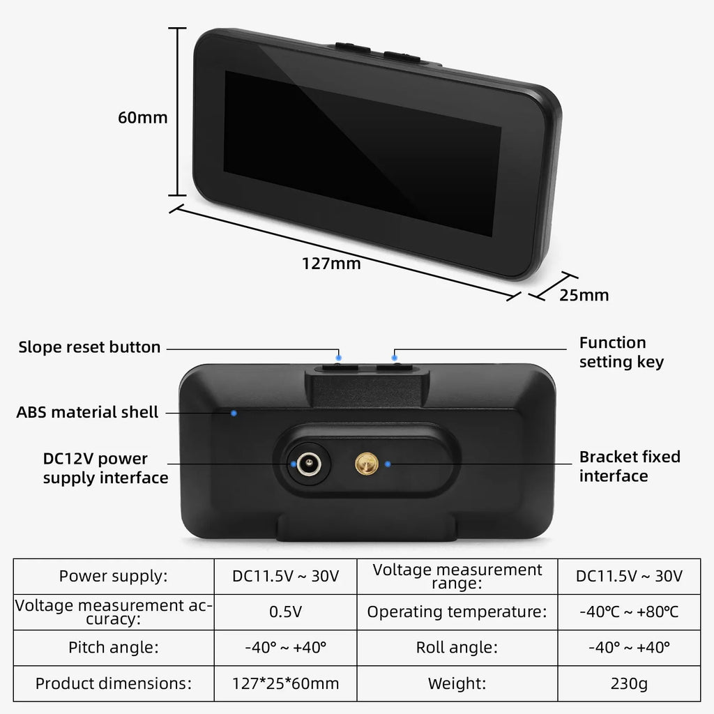 AD M50 HUD Slope Meter Digital Display Tilt Roll Pitch Angle Inclinometro Off Road GPS Smart Inclinometer  Auto Intelligent Volt