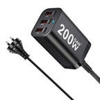 USB C Fast 200W 6-Port Charging  Fast  GaN Charger Power Adapter For iPhone 14/13/12 Series, Samsung Galaxy S23/S22/S21