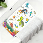 1pc PVC Non-Slip Bath Mat with Suction Cups & Drain Holes 15*27.6in/38*70cm- Fast Draining Shower Mat Bathtub Mat Bathroom Mat