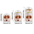 Automatic Power Off Egg Boiler Mini Multi-layer Breakfast Machine with Measuring Cup Egg Poacher for Home Dormitory