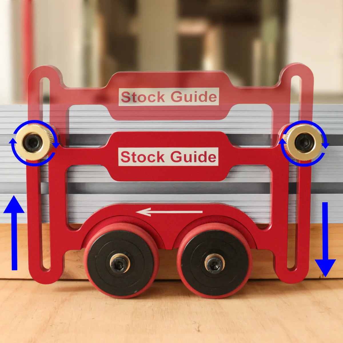 Double Bearing Roller Feather Board with Sliding Block, Clear-Cut Stock Guides Table Saw Precision Guide for Woodworking Project