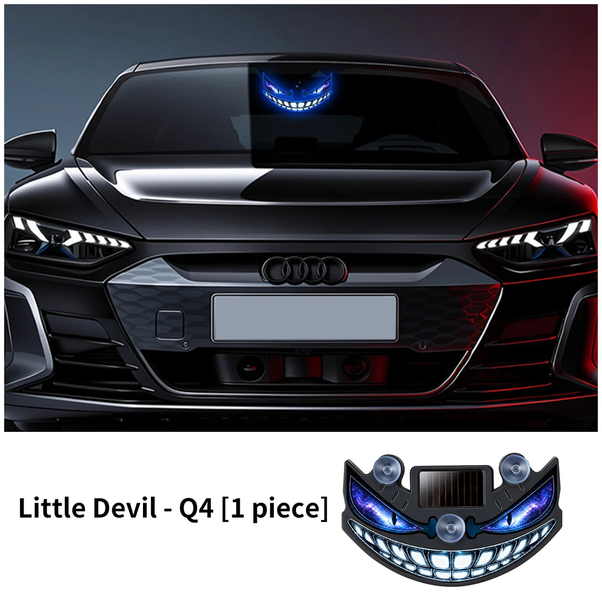 Solar Powered LED Warning Light Devil Eye Style Multi-Mode Wireless Decorative Lamp