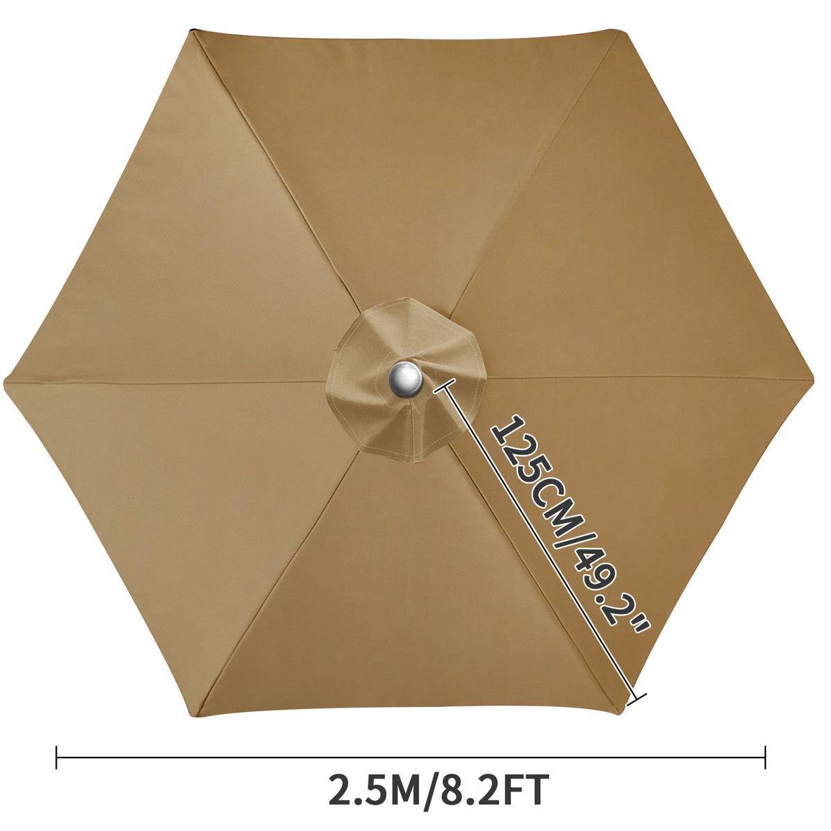 Waterproof Replacement Umbrella Cloth 2/3M Patio Parasol Cover UV-Anti Canopy Cover Replacement Parasol Cover for Balcony Garden