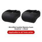 KJOY Seat Headrest Travel Rest Neck Pillow PU Leather Neck Pillow Memory Foam Pillows Car Accessories  used for Tesla Model3/Y/X