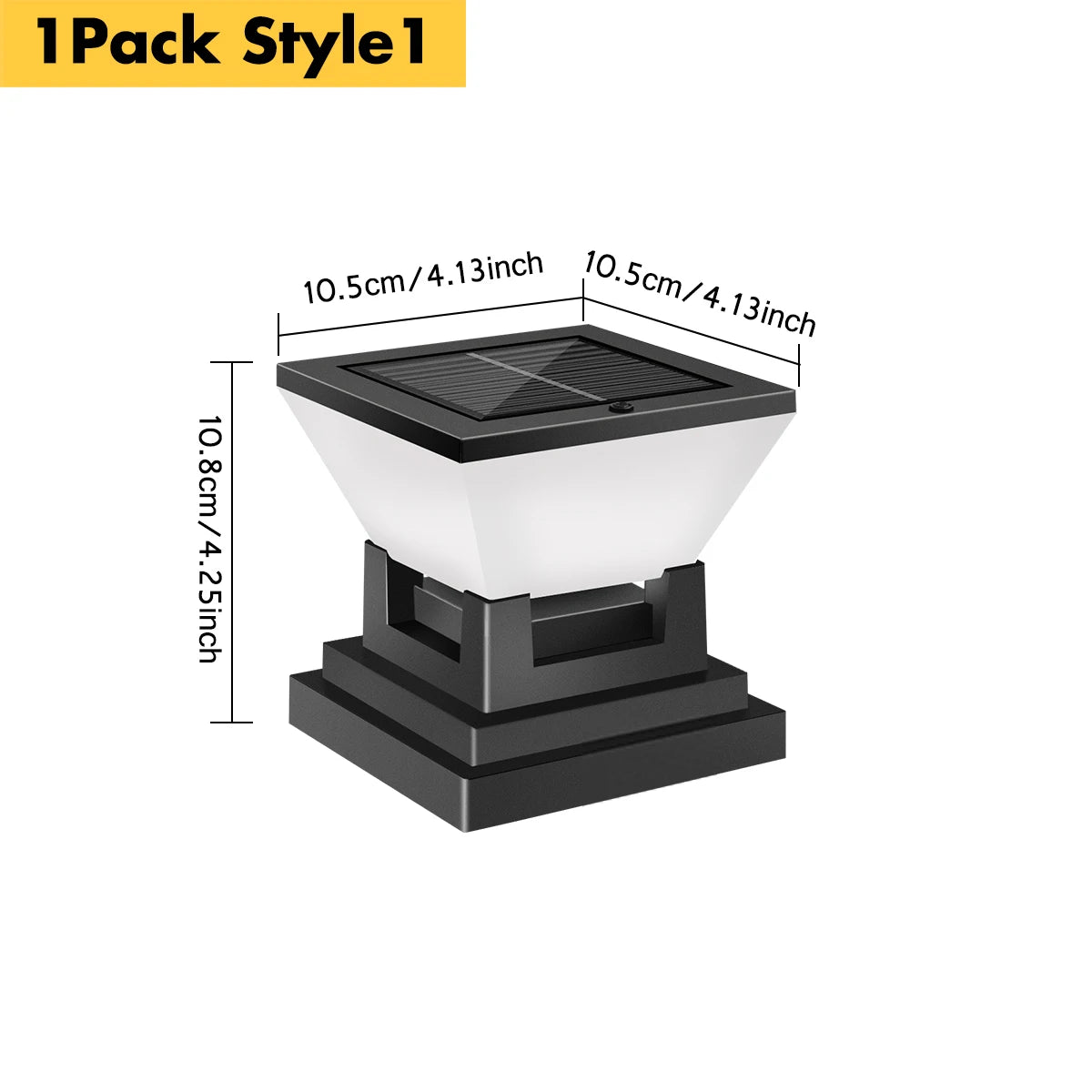 Solar Post Light Auto Dusk to Dawn IP65 Waterproof 3 Color Temps Short Press Change Long Press Off for Garden Pool Step Pillar