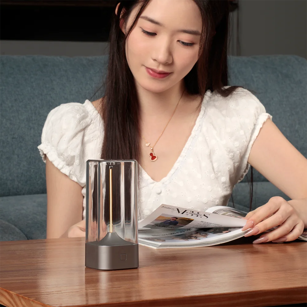 Cordless LED Table Lamp, 3-Level Dimmable Rechargeable Magnetic Filament, White/Black