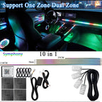 14/18 in 1 Led Acrylic Car Ambient Light RGB 64 213 Color Symphony Acrylic APP Streamer Atmosphere Lamp Kit One Zone Dual Zone
